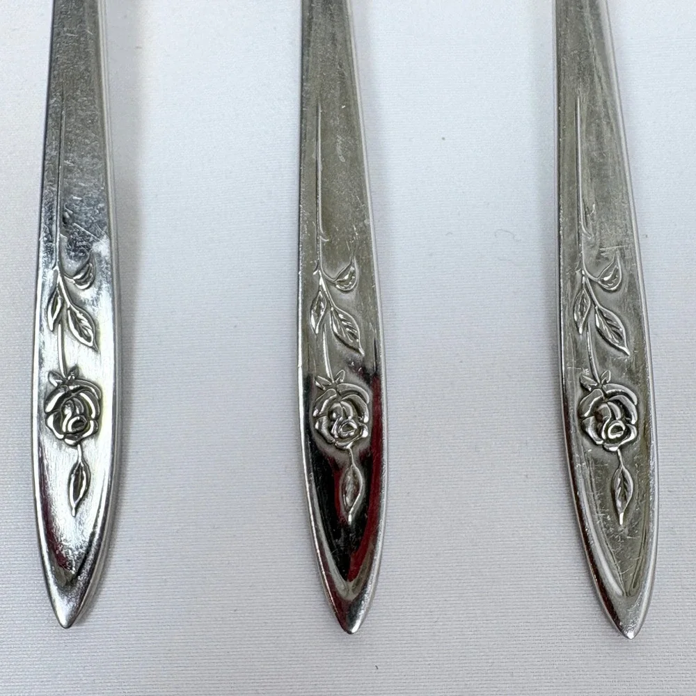 Vtg Oneida Community Stainless My Rose Iced Tea Spoons Set of 5 7.5